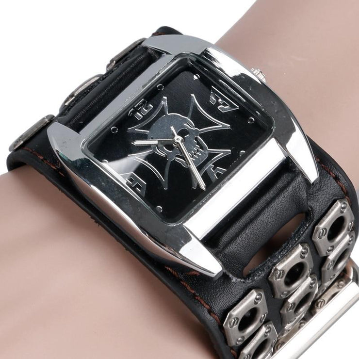 Leather Strap Punk Skull Watch - Urban Village Co.