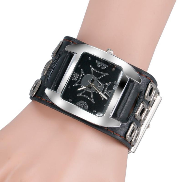 Leather Strap Punk Skull Watch - Urban Village Co.