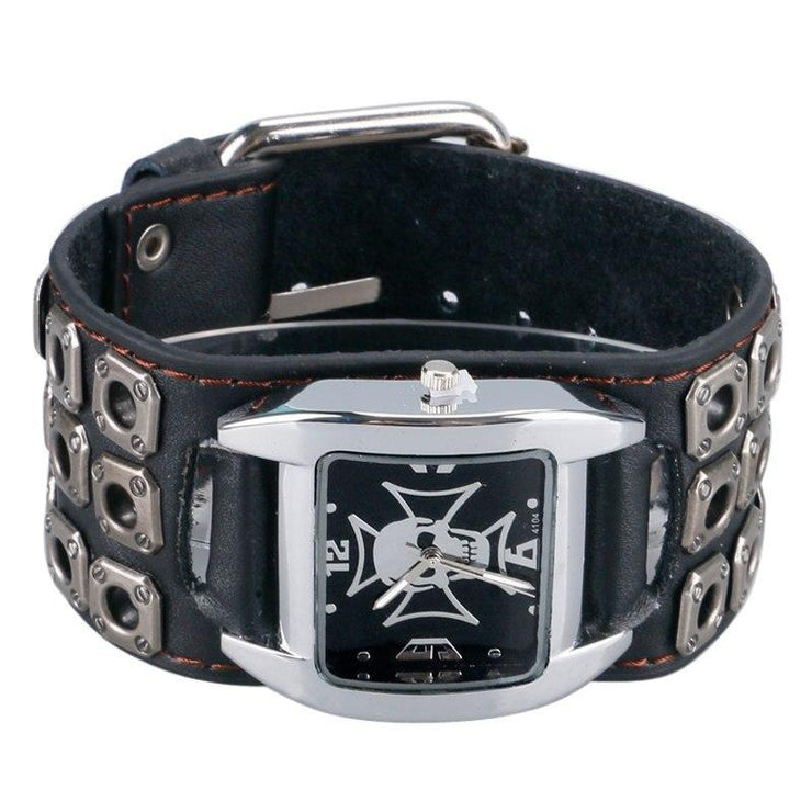 Leather Strap Punk Skull Watch - Urban Village Co.