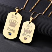 His & Hers Tag Necklaces-Gold Tone - Urban Village Co.