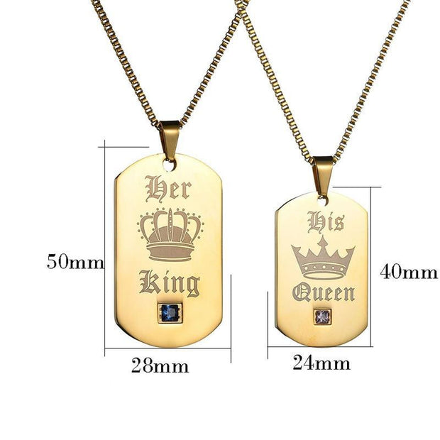 His & Hers Tag Necklaces-Gold Tone - Urban Village Co.