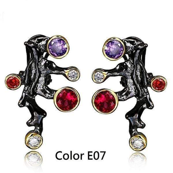 Black Carnival CZ Stones Studs - Urban Village Co.