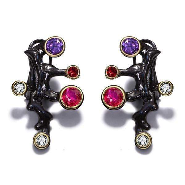 Black Carnival CZ Stones Studs - Urban Village Co.