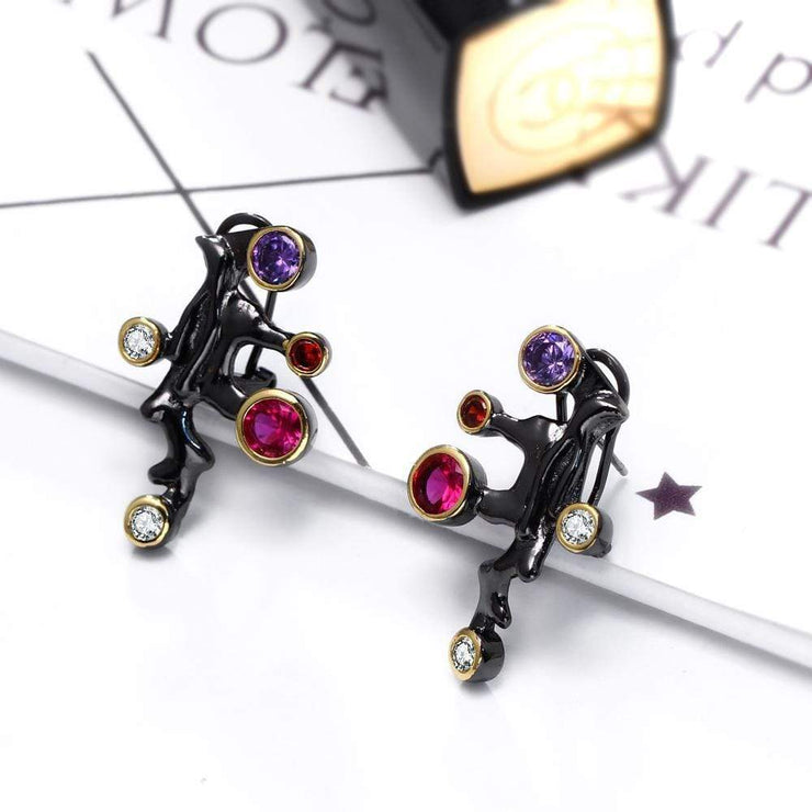 Black Carnival CZ Stones Studs - Urban Village Co.