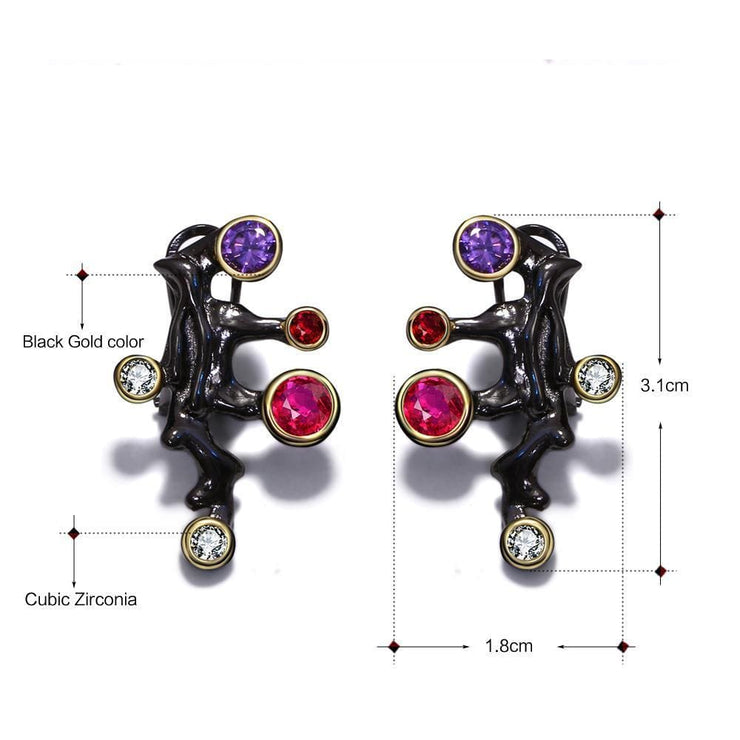 Black Carnival CZ Stones Studs - Urban Village Co.