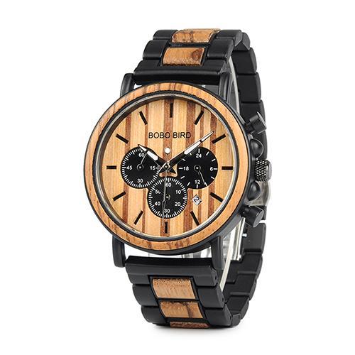 Wooden & Stainless Steel Military Watch - Urban Village Co.