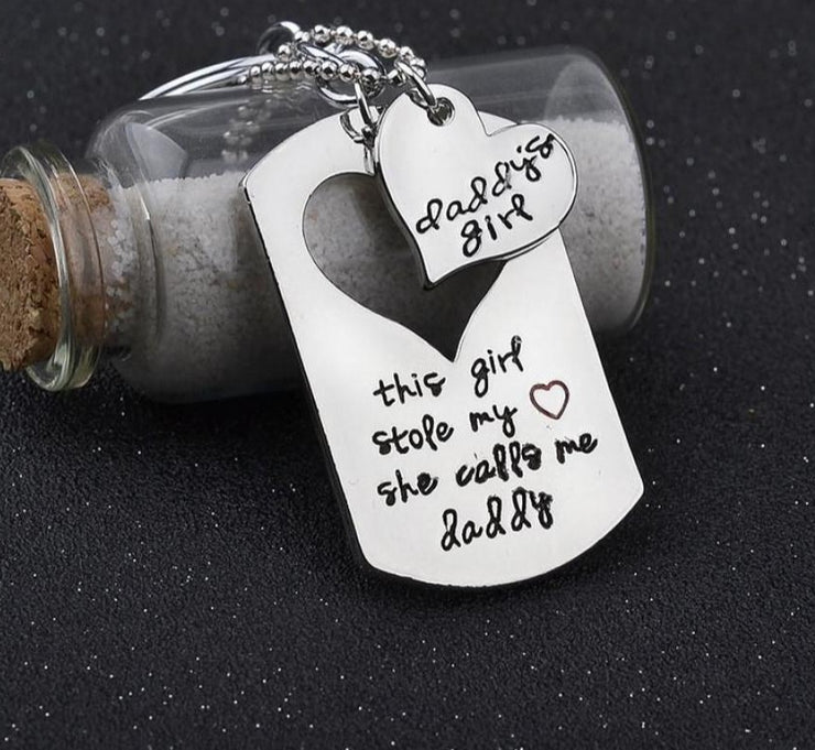 "She Stole My Heart" Necklace & Keychain Set - Urban Village Co.