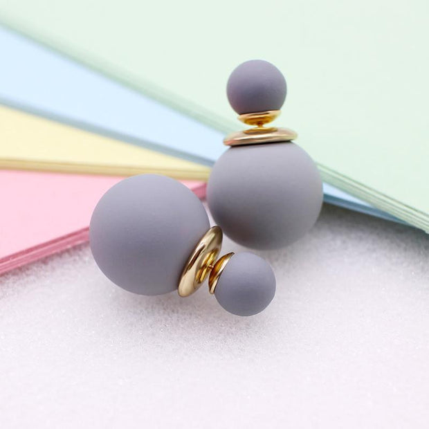 Free-Double Side Pearl Ball Studs - Urban Village Co.