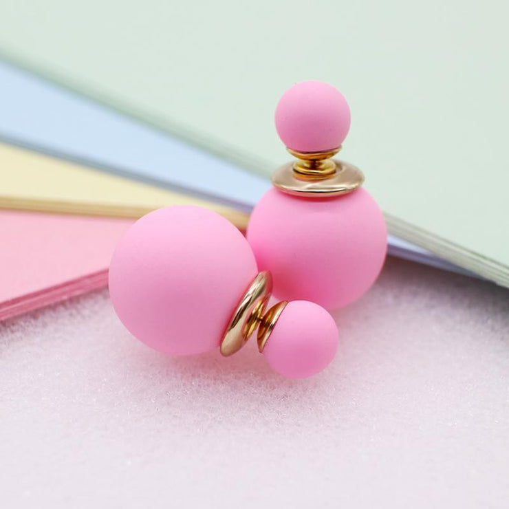 Free-Double Side Pearl Ball Studs - Urban Village Co.