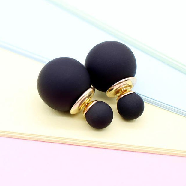 Free-Double Side Pearl Ball Studs - Urban Village Co.