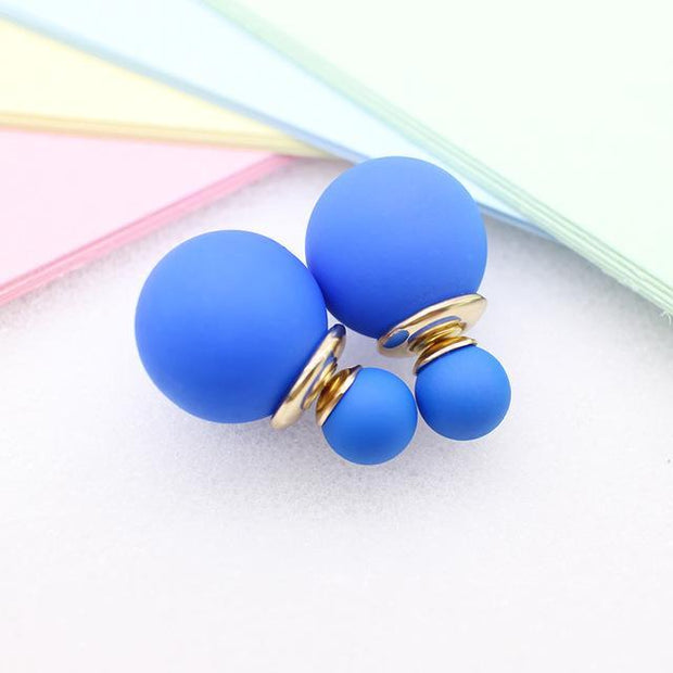 Free-Double Side Pearl Ball Studs - Urban Village Co.