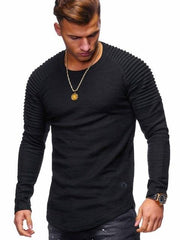 Men's Casual Pleated Sleeves Shirt - Urban Village Co.