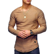 Men's Casual Pleated Sleeves Shirt - Urban Village Co.