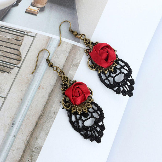 Vampire Red Rose Earrings - Urban Village Co.