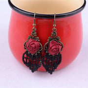Vampire Red Rose Earrings - Urban Village Co.