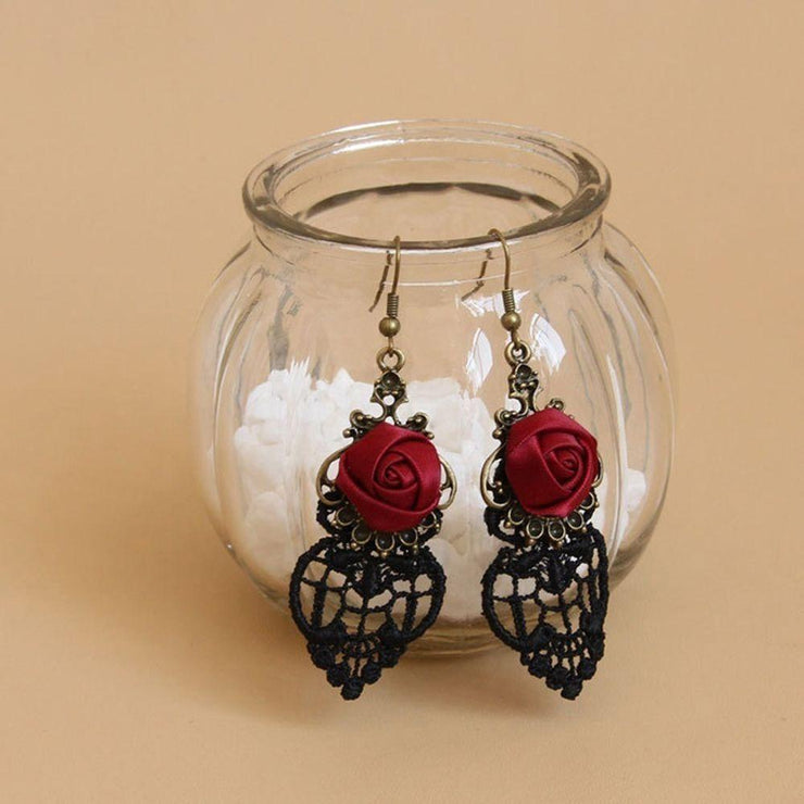 Vampire Red Rose Earrings - Urban Village Co.