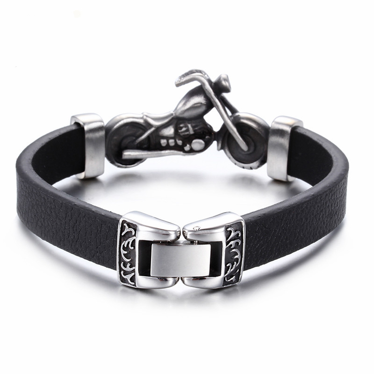 Stainless Steel Motorcycle Charm Bracelet - Urban Village Co.