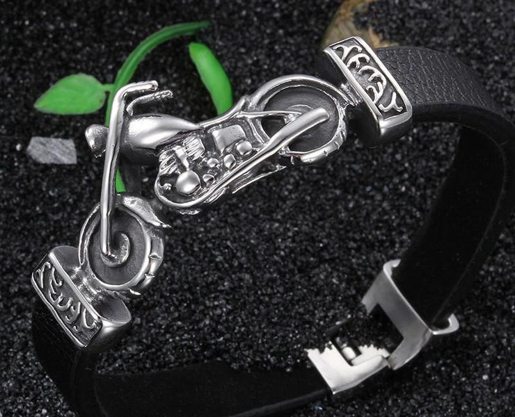 Stainless Steel Motorcycle Charm Bracelet - Urban Village Co.