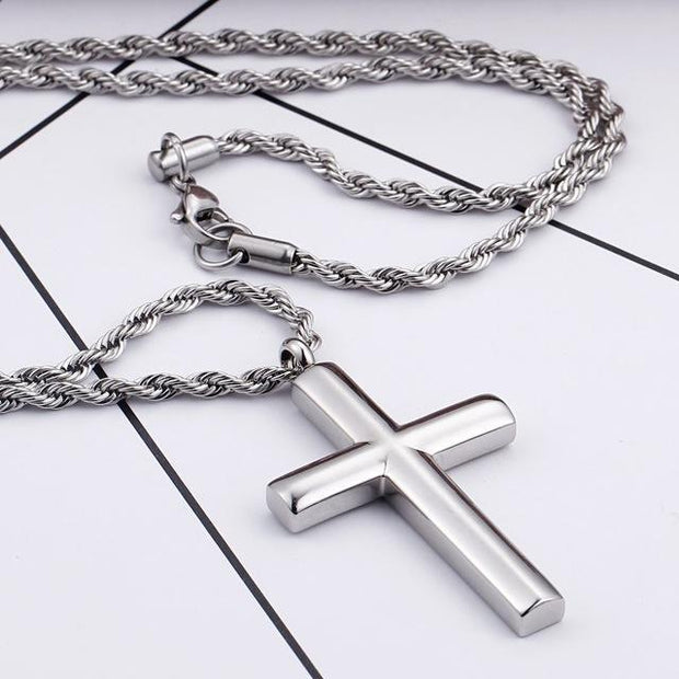 Stainless Steel  Cross Pendant Necklace - Urban Village Co.
