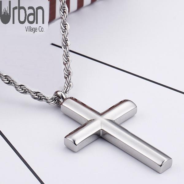 Stainless Steel  Cross Pendant Necklace - Urban Village Co.