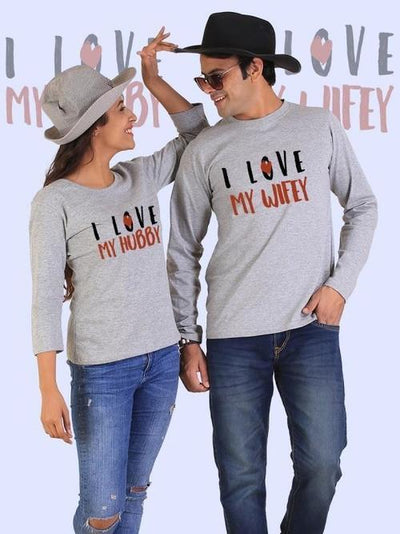 Love My Hubby, Love My Wifey Couples Full Sleeves - Urban Village Co.