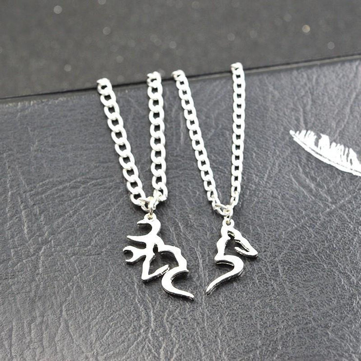 Buck & Doe Heart Necklace - Urban Village Co.