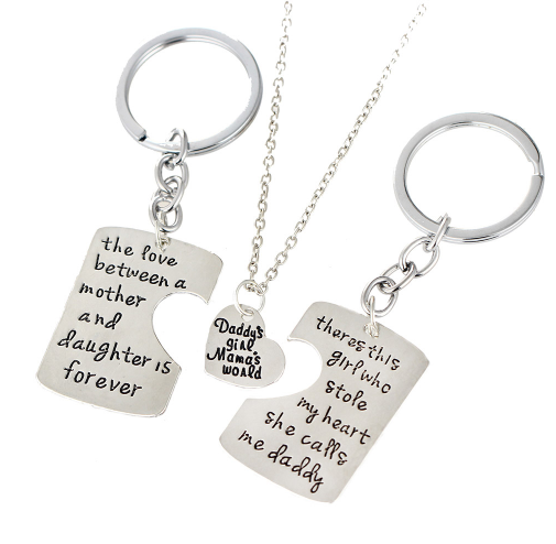 Mama's World, Daddy's Girl Necklace & Keychain Set - Urban Village Co.