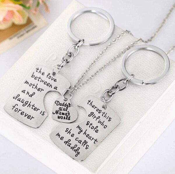 Mama's World, Daddy's Girl Necklace & Keychain Set - Urban Village Co.