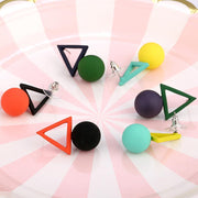 Playful Colors Triangle Ball Drop Earrings - Urban Village Co.