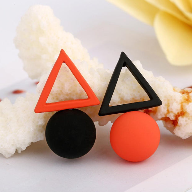 Playful Colors Triangle Ball Drop Earrings - Urban Village Co.