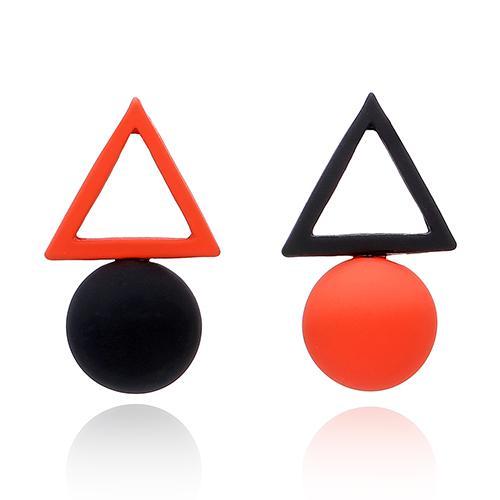 Playful Colors Triangle Ball Drop Earrings - Urban Village Co.