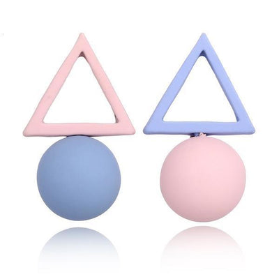 Candy Colors Triangle Ball Drop Earrings - Urban Village Co.