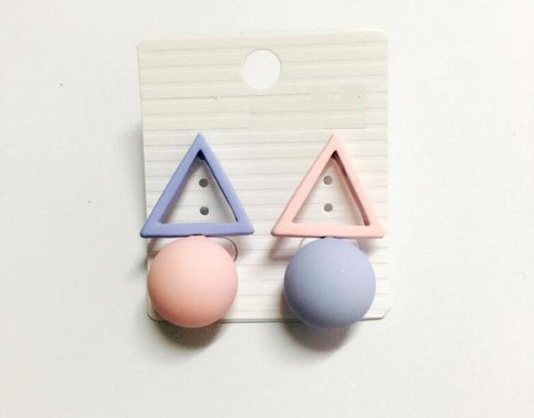 Candy Colors Triangle Ball Drop Earrings - Urban Village Co.