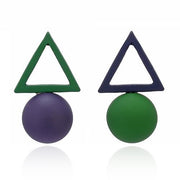 Playful Colors Triangle Ball Drop Earrings - Urban Village Co.